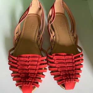 Jcrew suede sandals red NWT size 7.5